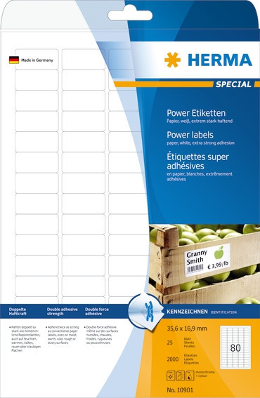 BildeHerma Etiketter Power A4 35,6x16,9 (25)