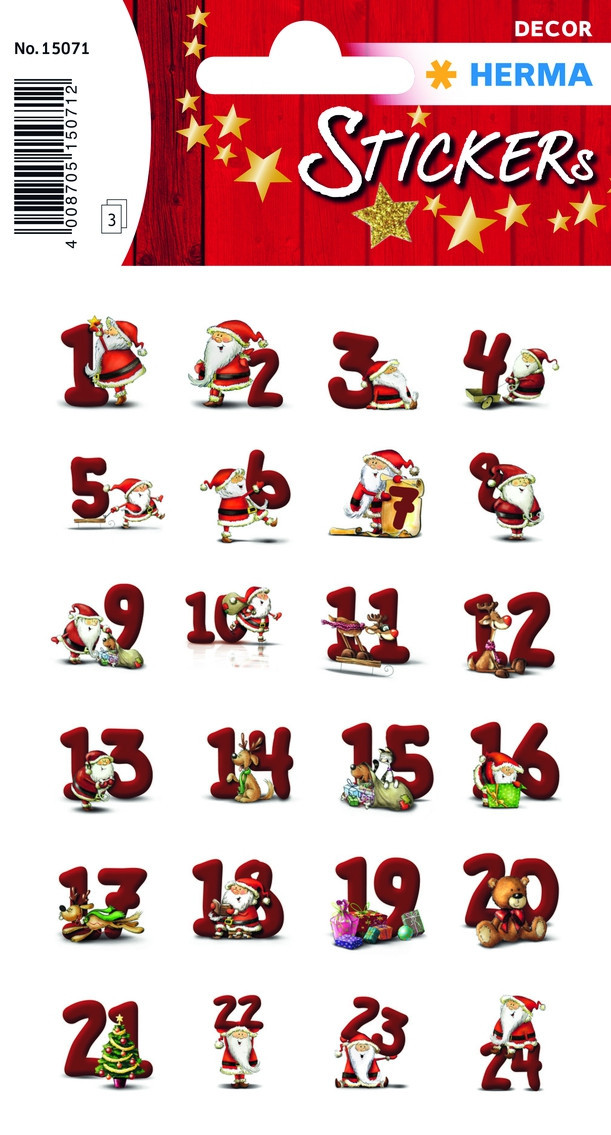 BildeHerma Klistremerker Decor juleadvent kalender 1-24 (2)