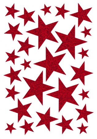 Herma Klistremerker Magic julestjerner Glitter rd (1)