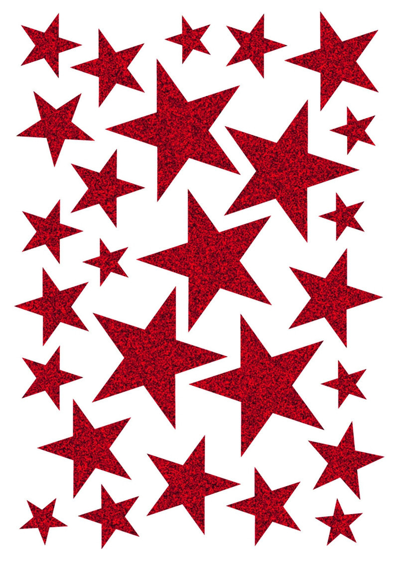 Herma Klistremerker Magic julestjerner Glitter rd (1)