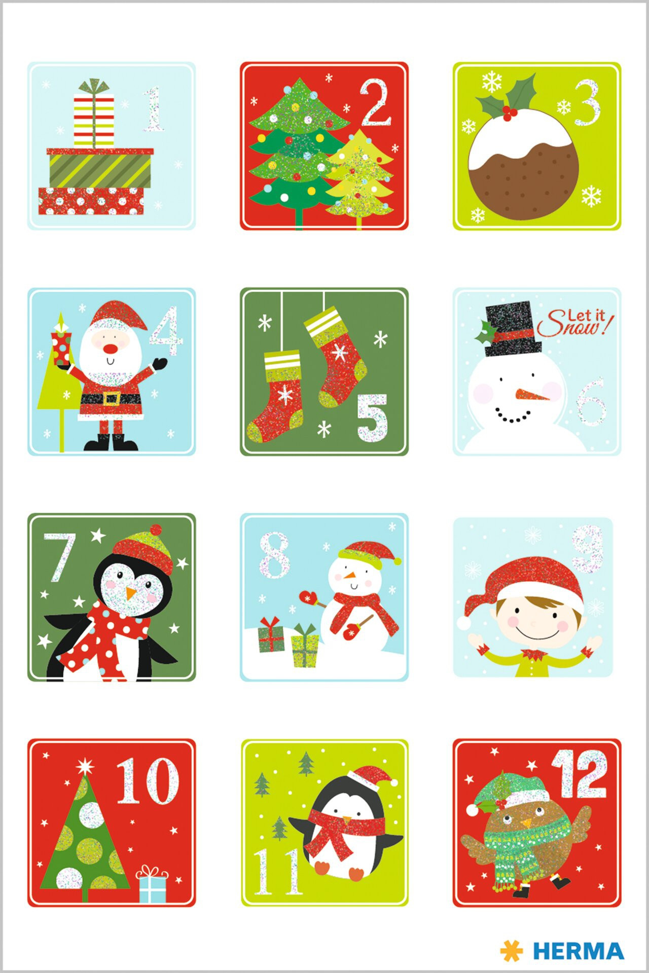 Herma Klistremerker Christmas juleetiket 1-24 (2)
