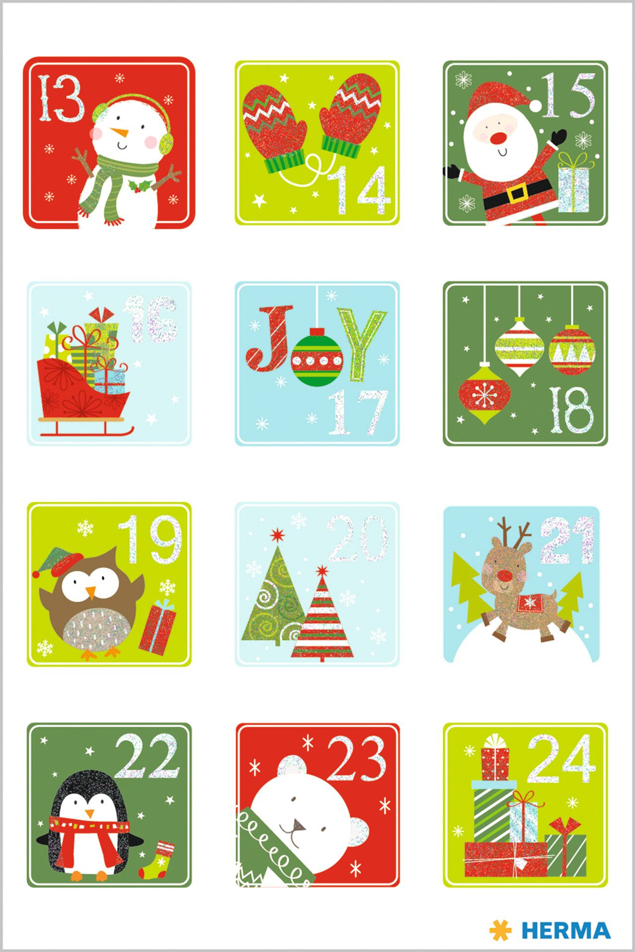 Herma Klistremerker Christmas juleetiket 1-24 (2)