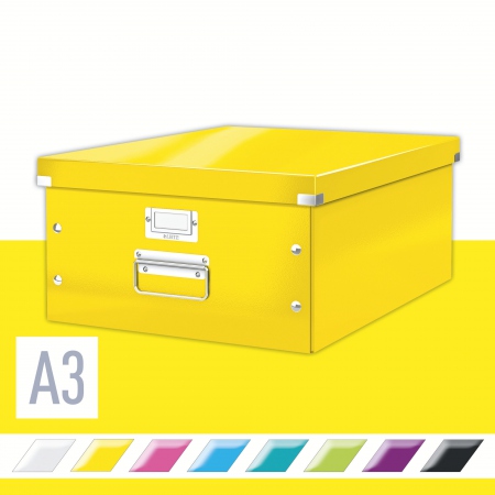 Oppbevaringsboks Click&amp;Store L WOW Gul