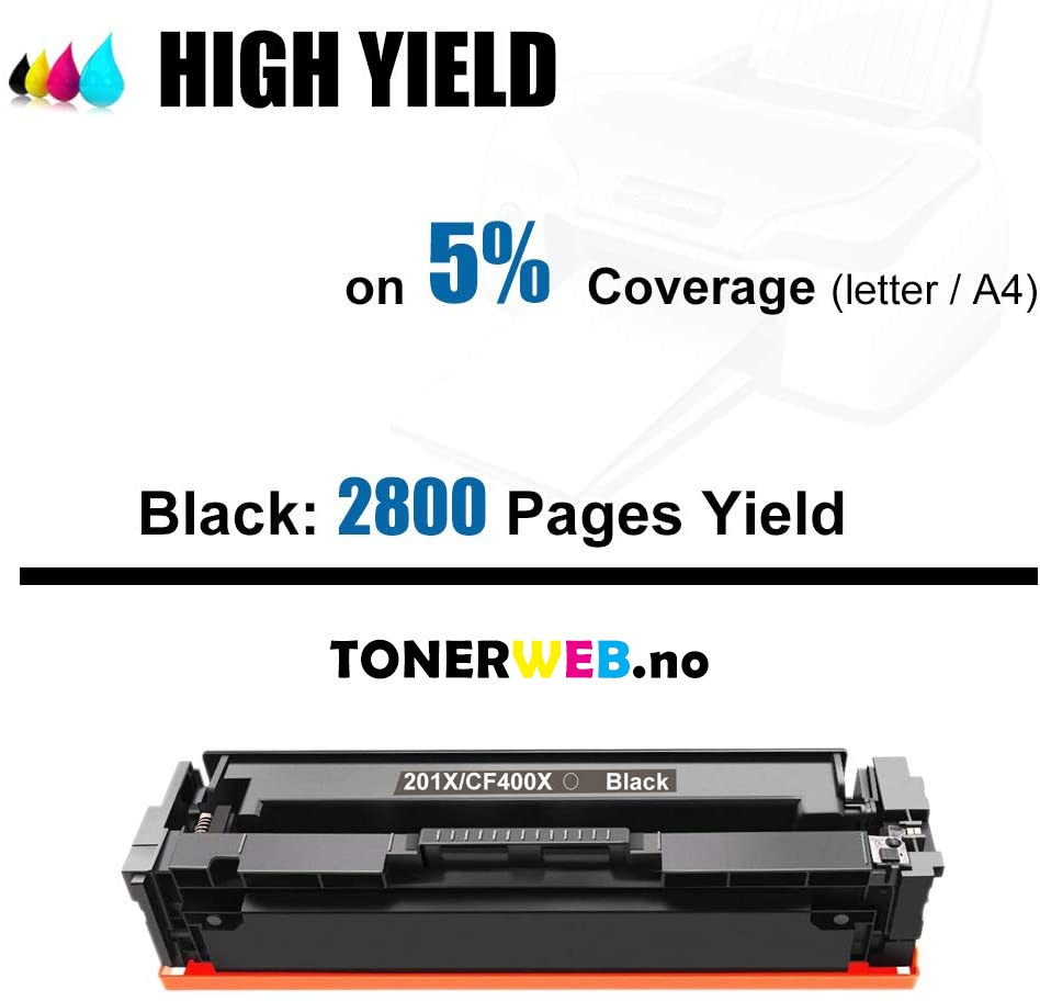 Tonerkassett, erstatter HP Sort 201X (2.800 sider) 