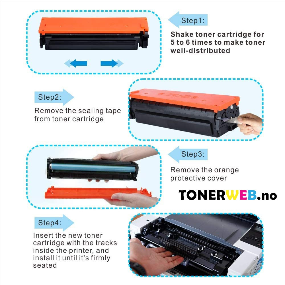 Tonerkassett, erstatter HP Cyan HY 411X (5.000 sider)