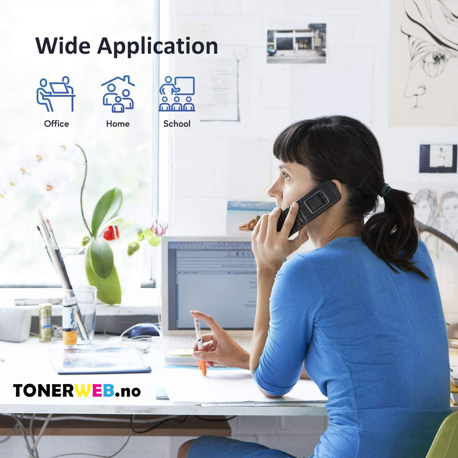 Tonerkassett, erstatter HP Cyan HY 411X (5.000 sider)