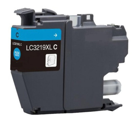Blekkpatron, erstatter Brother LC3219XLC Cyan (1.500 sider) - Erstatter