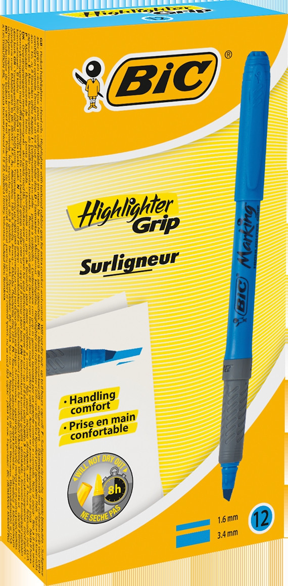 BIC Brite Liner Grip textMarker blue