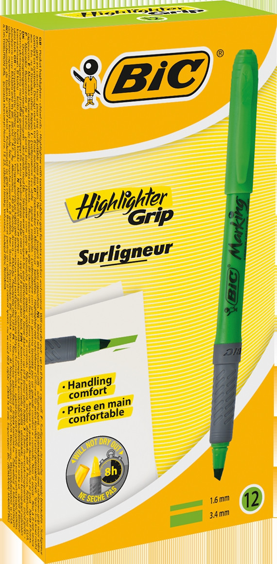 BIC Brite Liner Grip textMarker green
