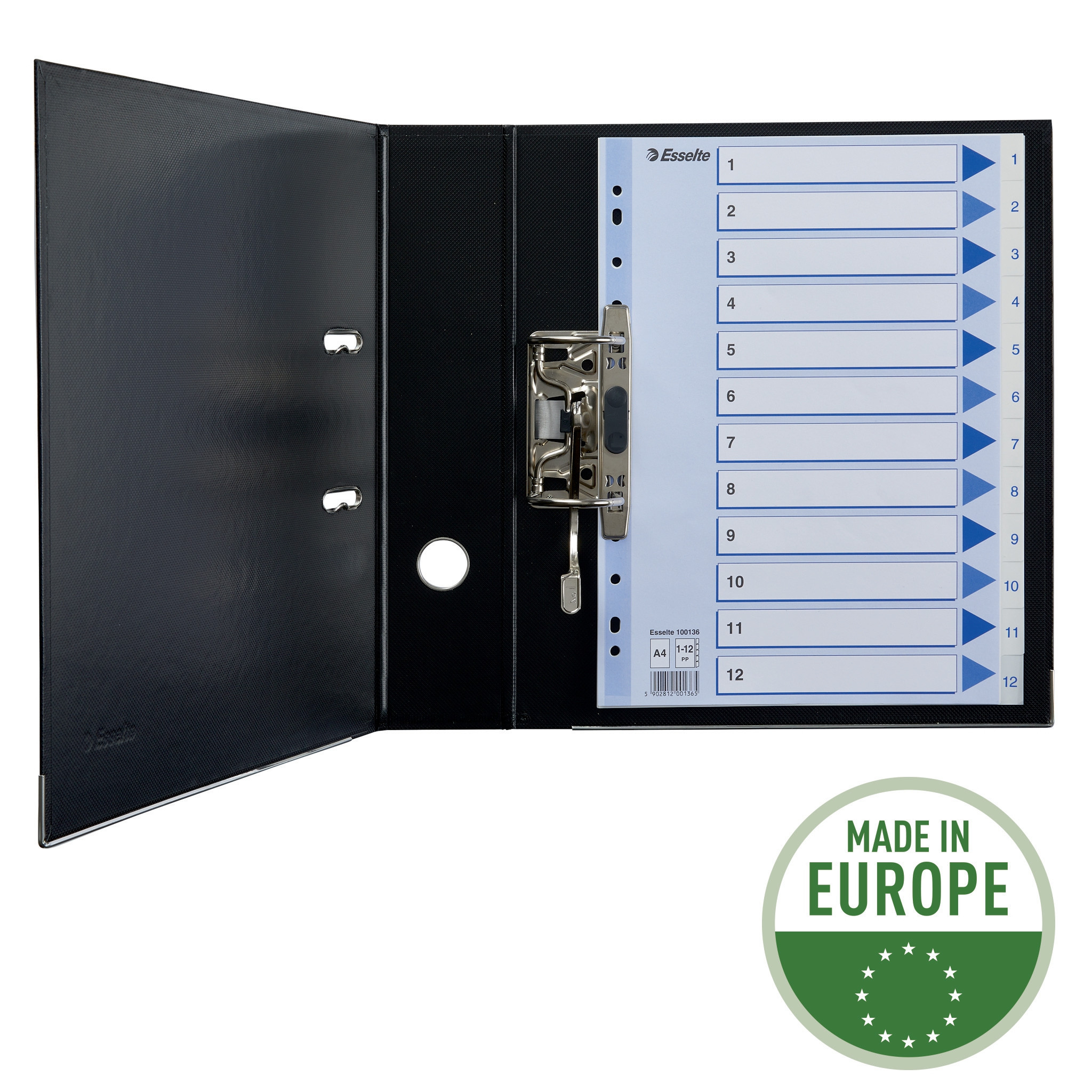 Esselte Register PP A4 1-12 hvit