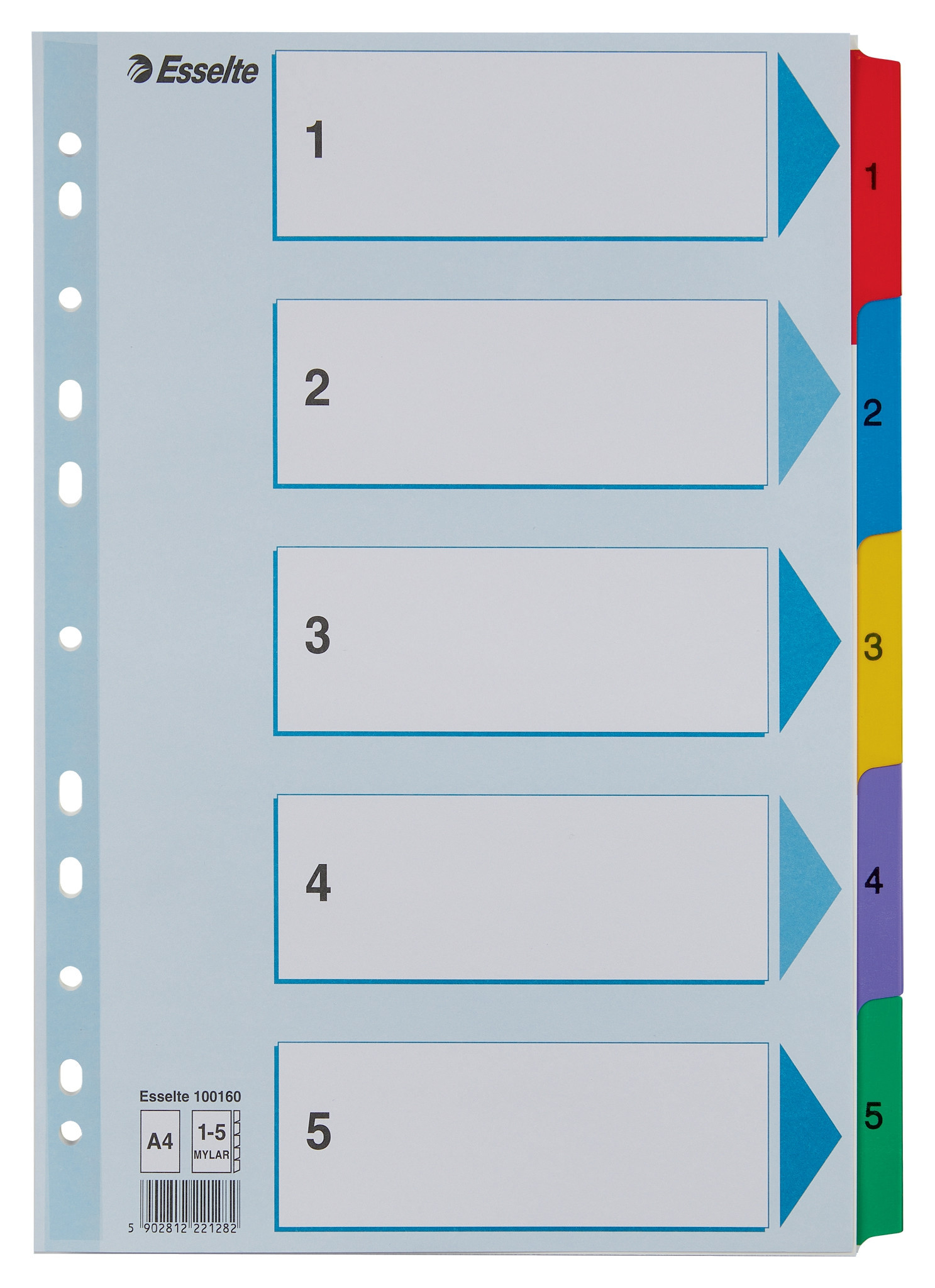 BildeEsselte Register Mylar A4 1-5 flerfarg.
