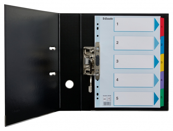 Esselte Register Mylar A4 1-5 flerfarg.