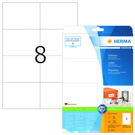 Herma Etiketter Premium A4 105x74 (25)