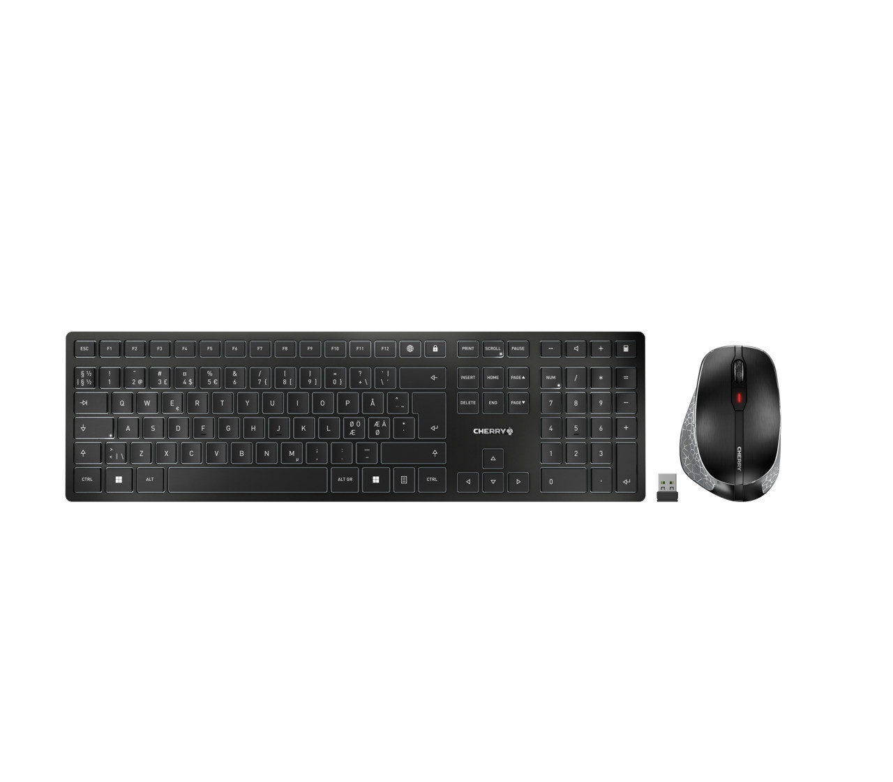Cherry DW 9500 Slim Wireless Desktop, Black/Grey