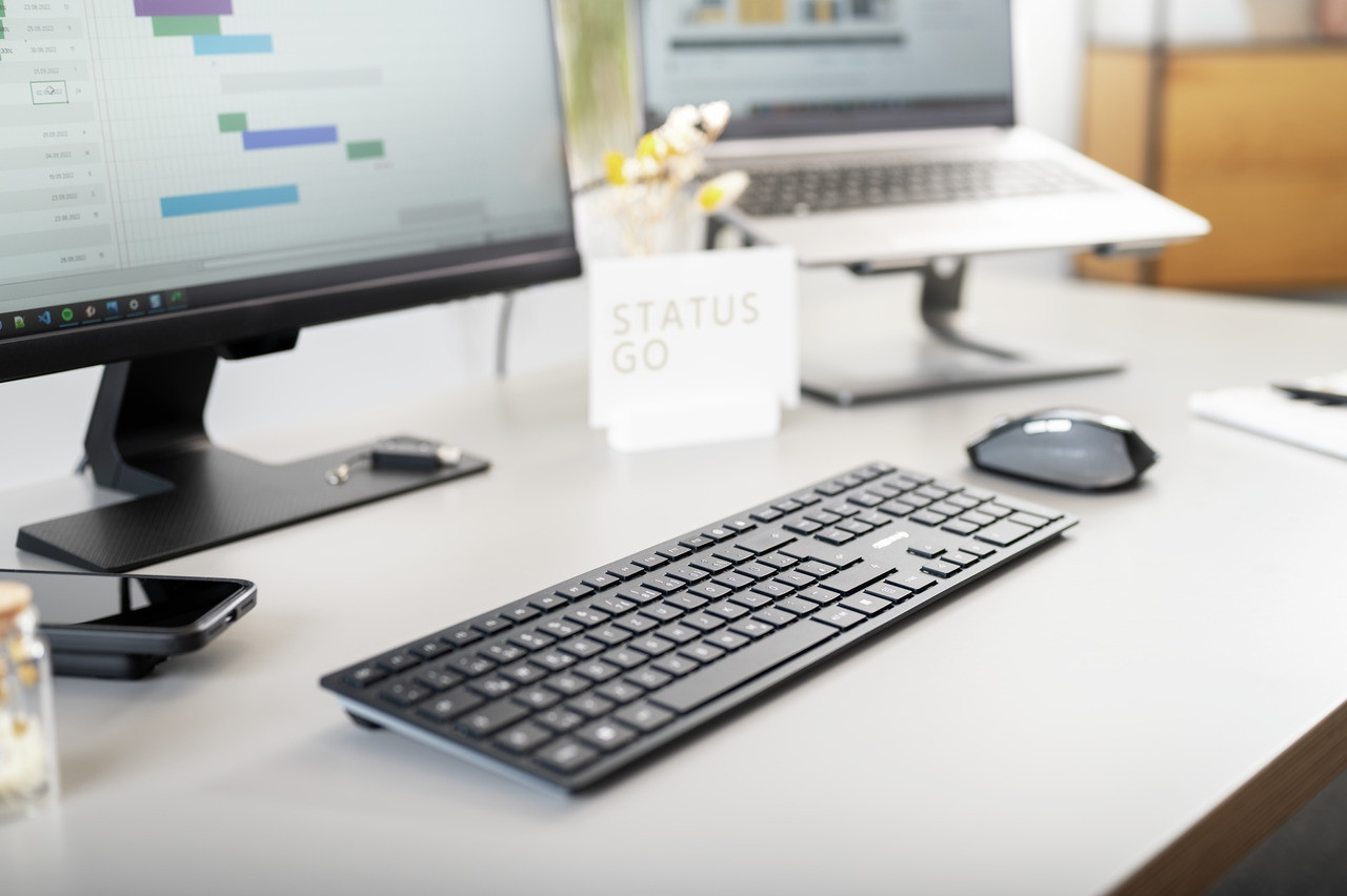 Cherry DW 9500 Slim Wireless Desktop, Black/Grey