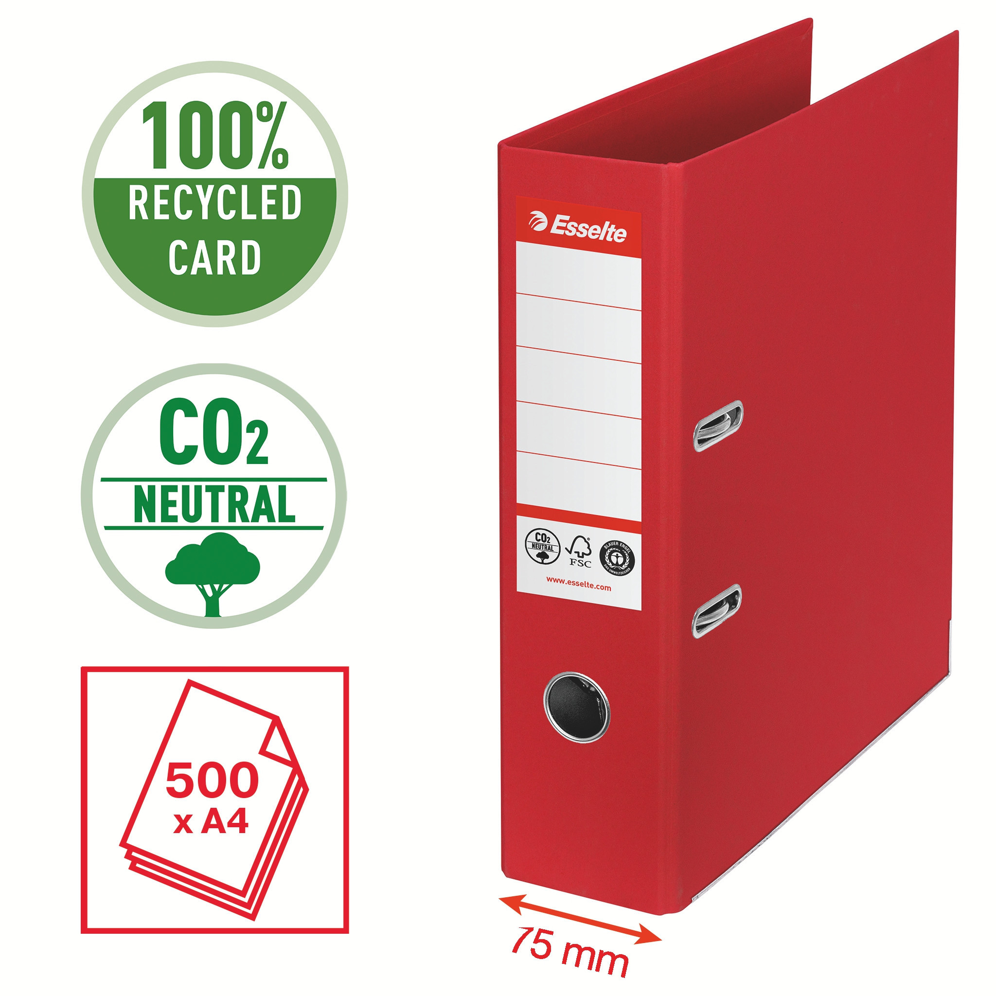 BildeBinder LAF No1 POB CO²-comp A4 75mm red