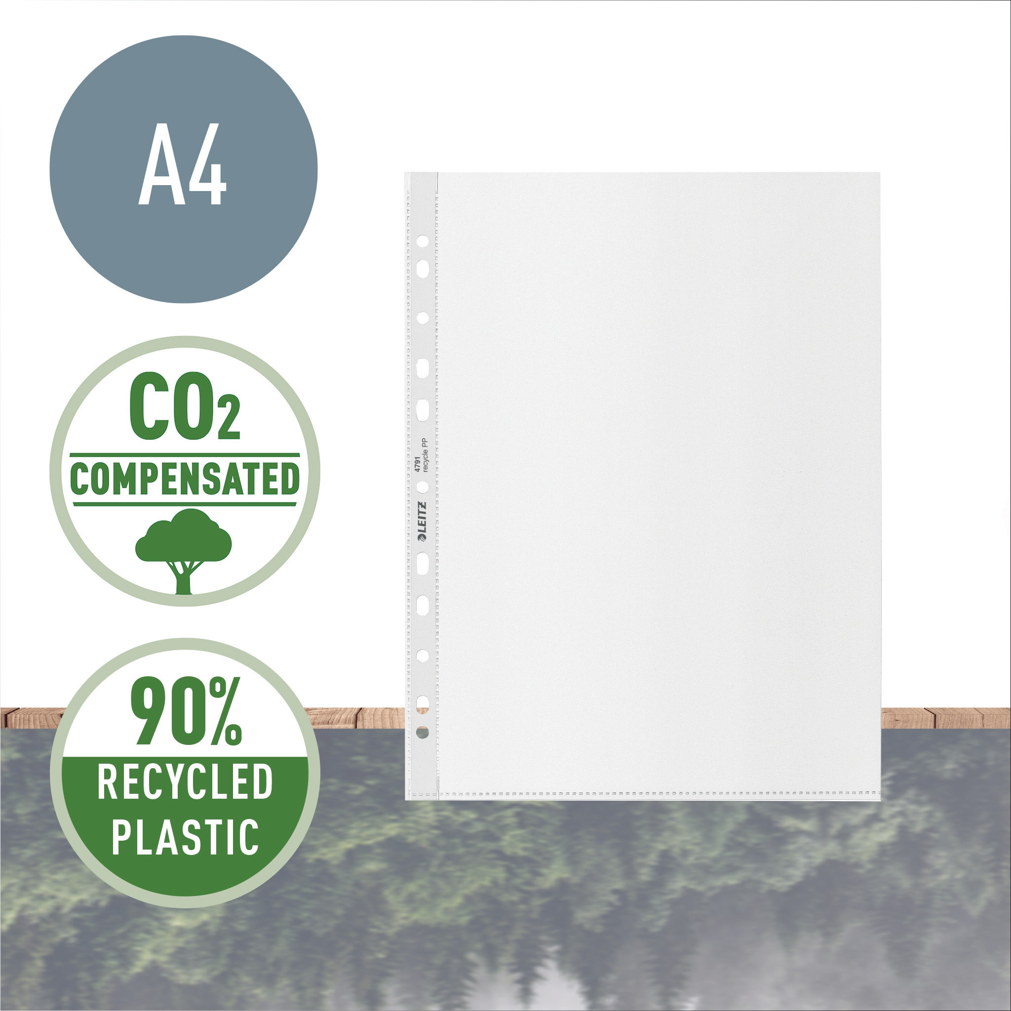 Lomme Recycle 100my A4 Klar Pose/25