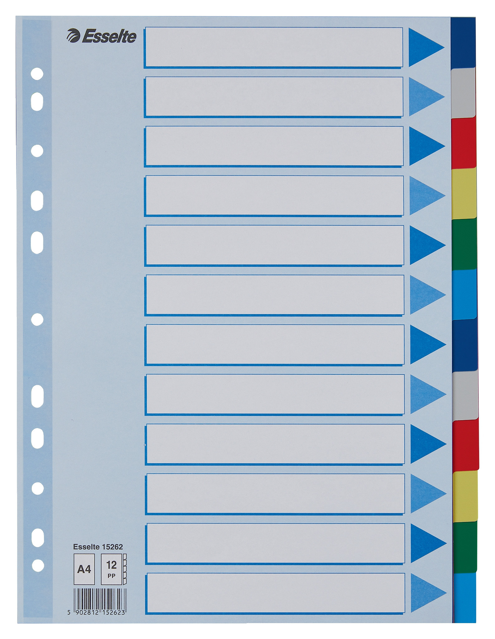 BildeEsselte Skilleblad PP A4 12-delt flerf.