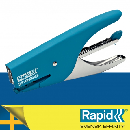 Rapid Stiftemaskin S51 Soft Grip 15 ark bl