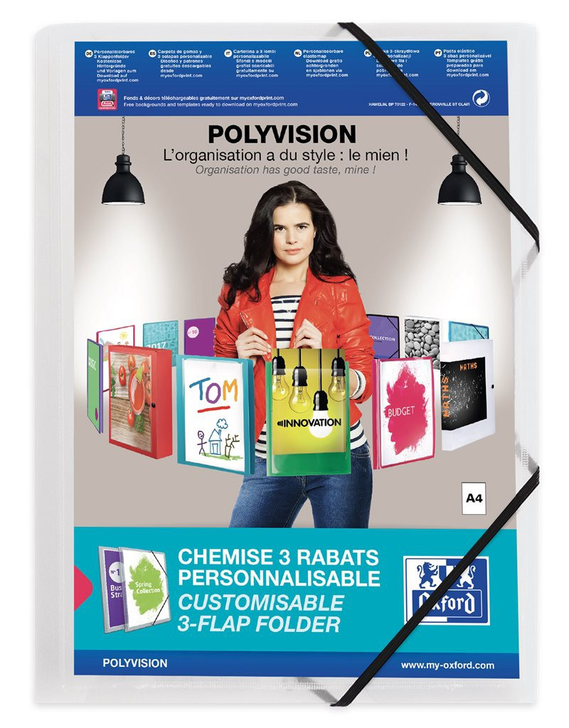 BildePolyvision Strikkmappe A4 med 3 klaffer PP