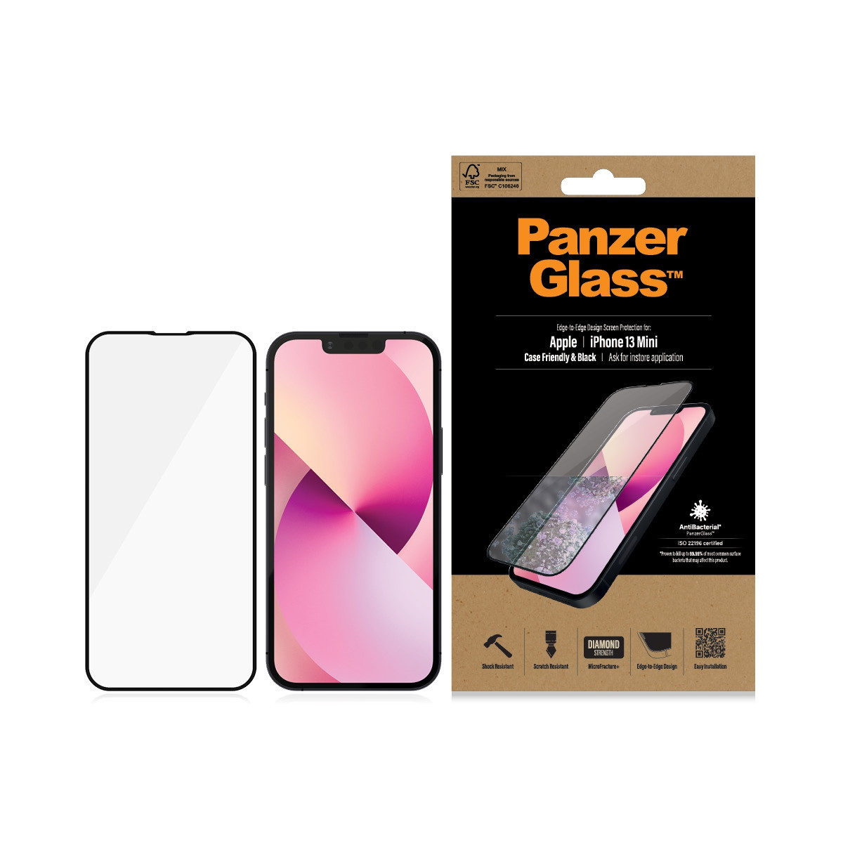 BildePanzerGlass iPhone 13 Mini (CF) AB, Black