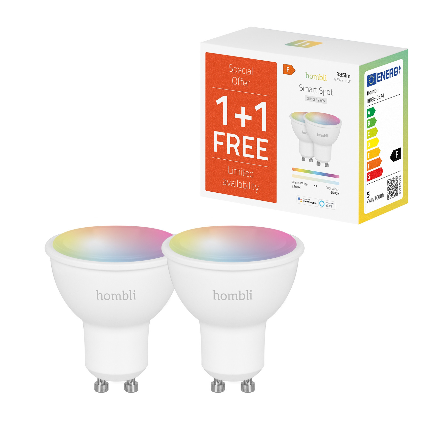 BildeSmart Spot 5W RGB & CCT (GU10) V2, Promo Pack