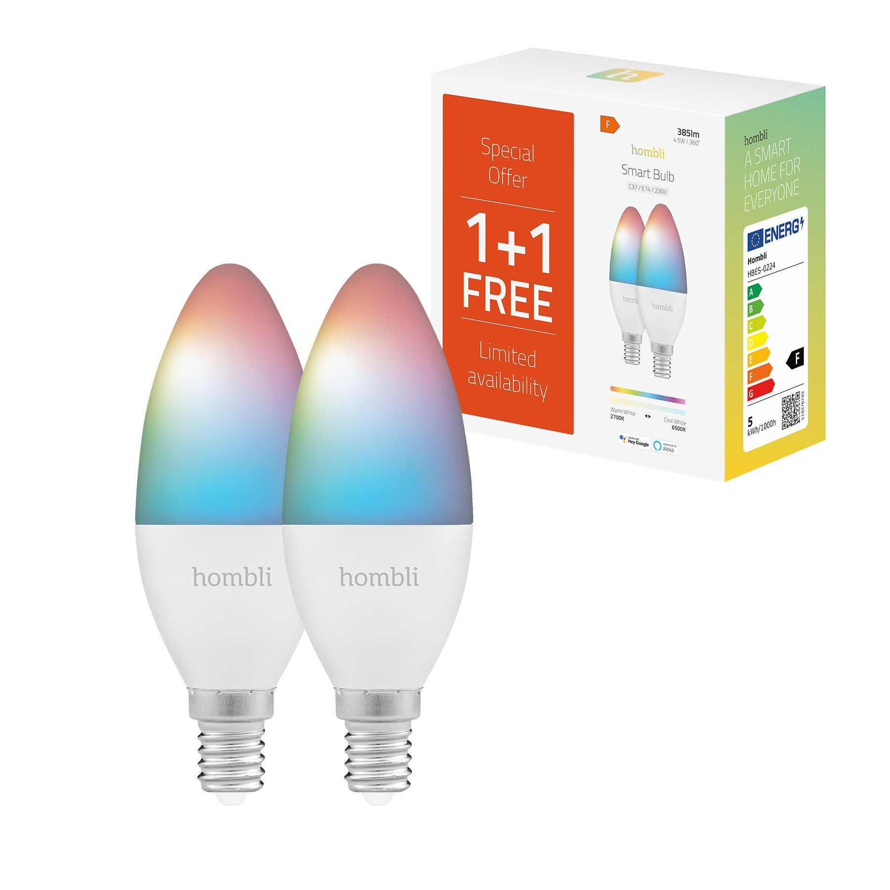 BildeSmart Bulb 4.5W RGB & CCT (E14) V2, Promo Pack