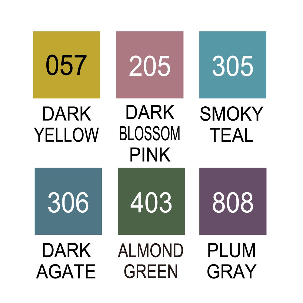 ZIG Akvarellpenn Clean Color Real Brush 6-sett Smokey colors