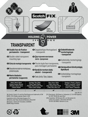 Scotch-Fix transparent mont. tape 19mm x 5m