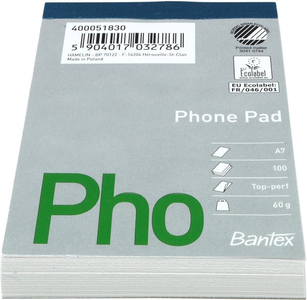 BildeBantex-telefonblokk, A7, ulinjert, uhullet