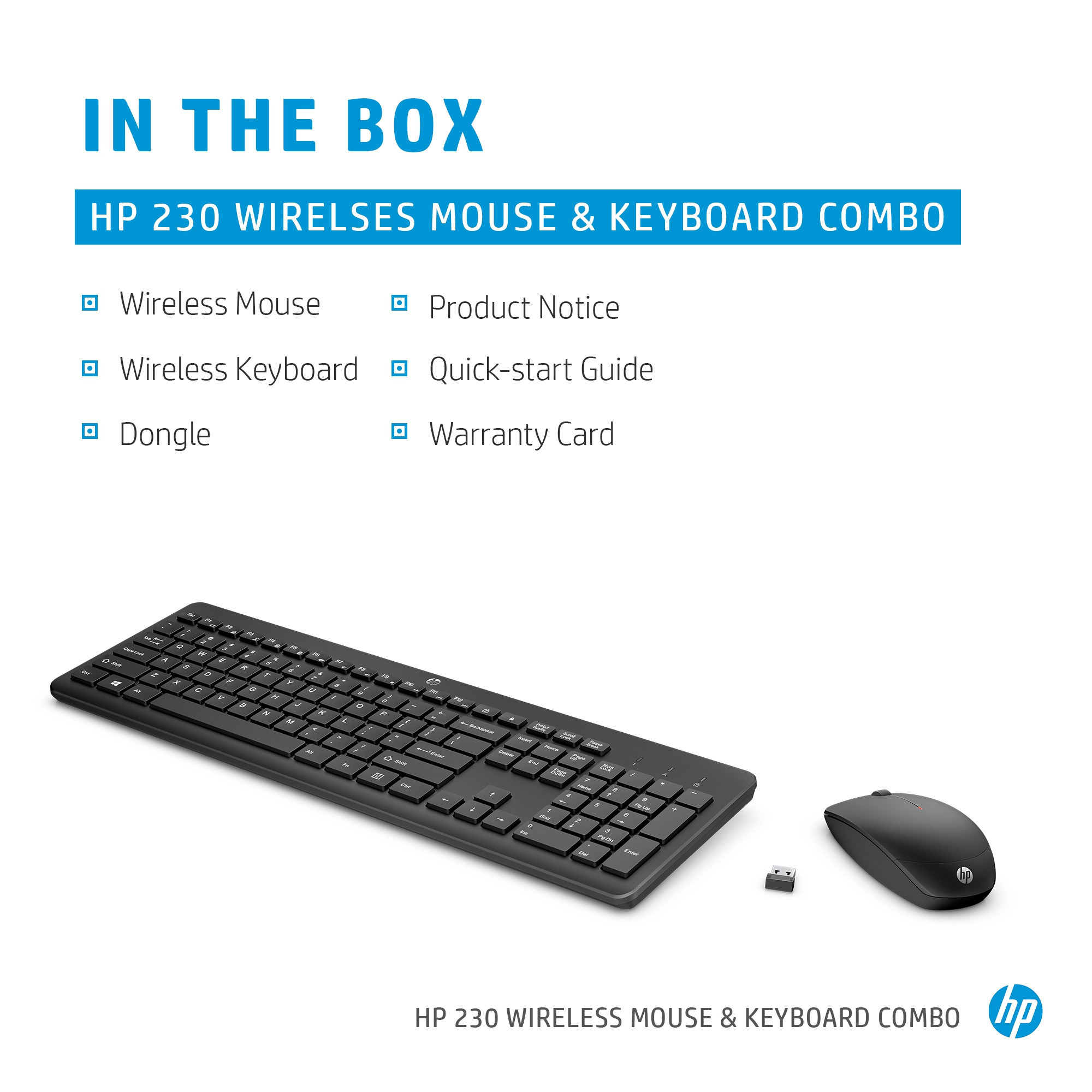 HP 230 Wireless Desktop set, Black - Nordic (Consumer)