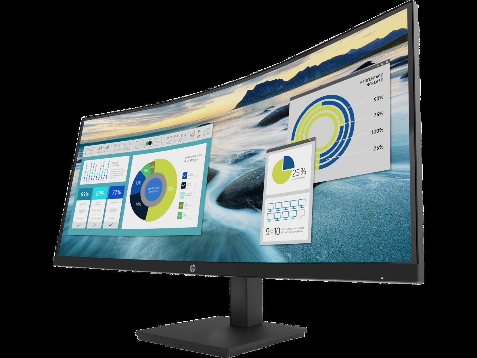34'' HP Monitor P34hc G4 Curved, Black