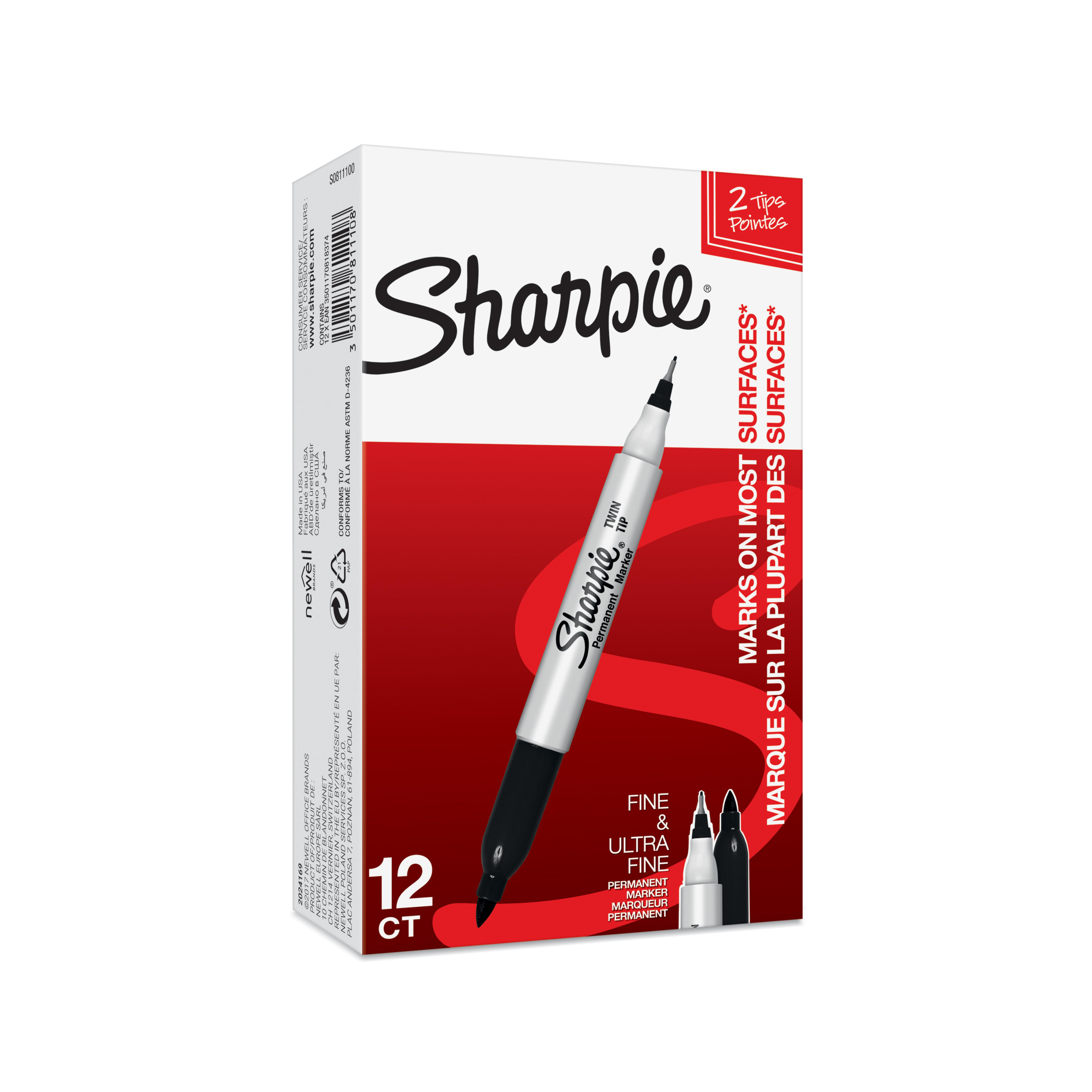 BildeMarker Sharpie TwinTip EF/F sort