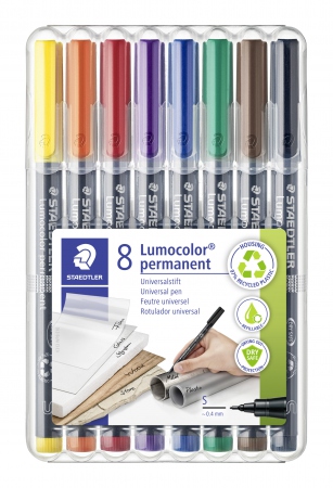 STAEDTLER Merkepenn Lumocolor Perm. 0.4mm assortert (8)