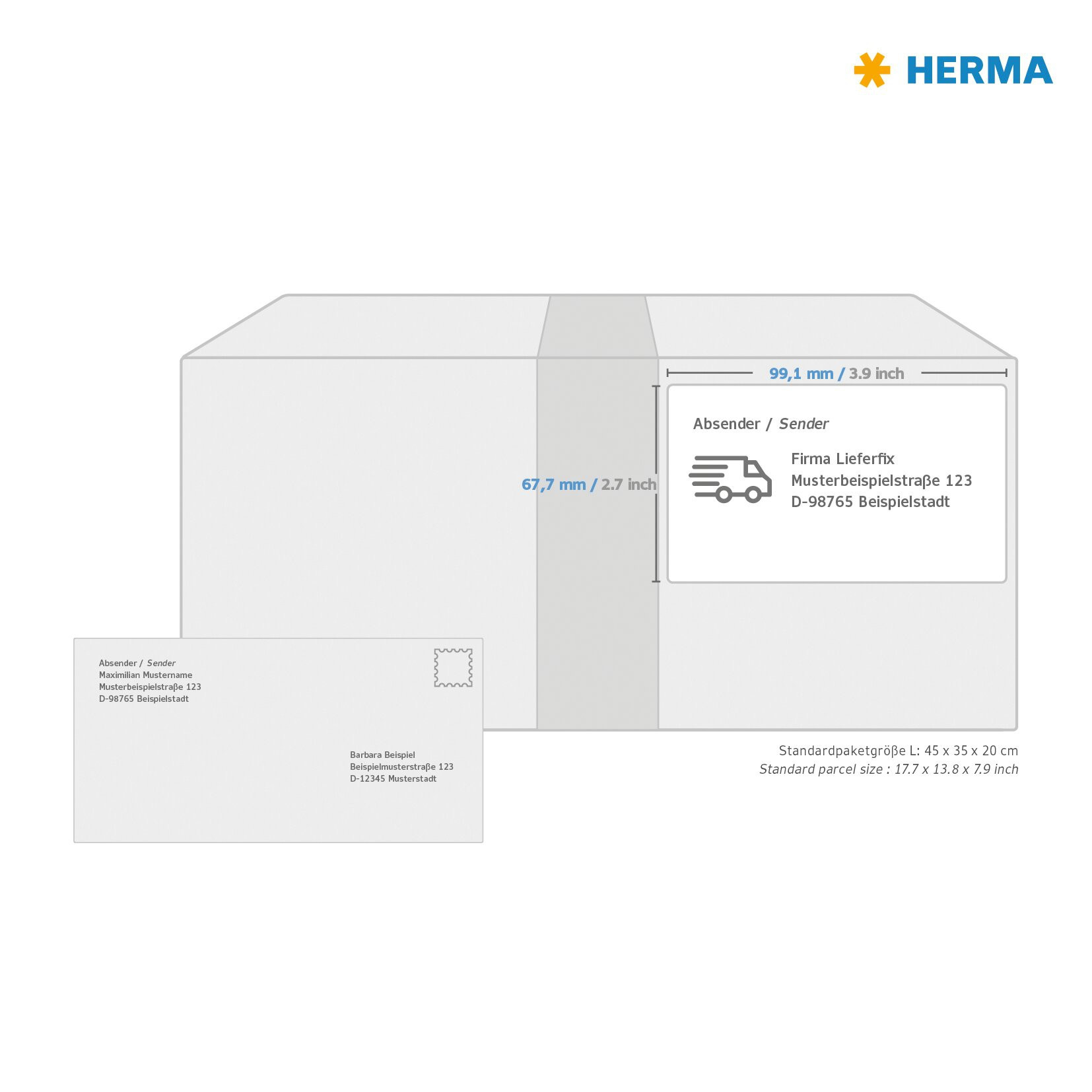 Herma Etiketter Resirkulert 99,1x67,7 Hvit (640)