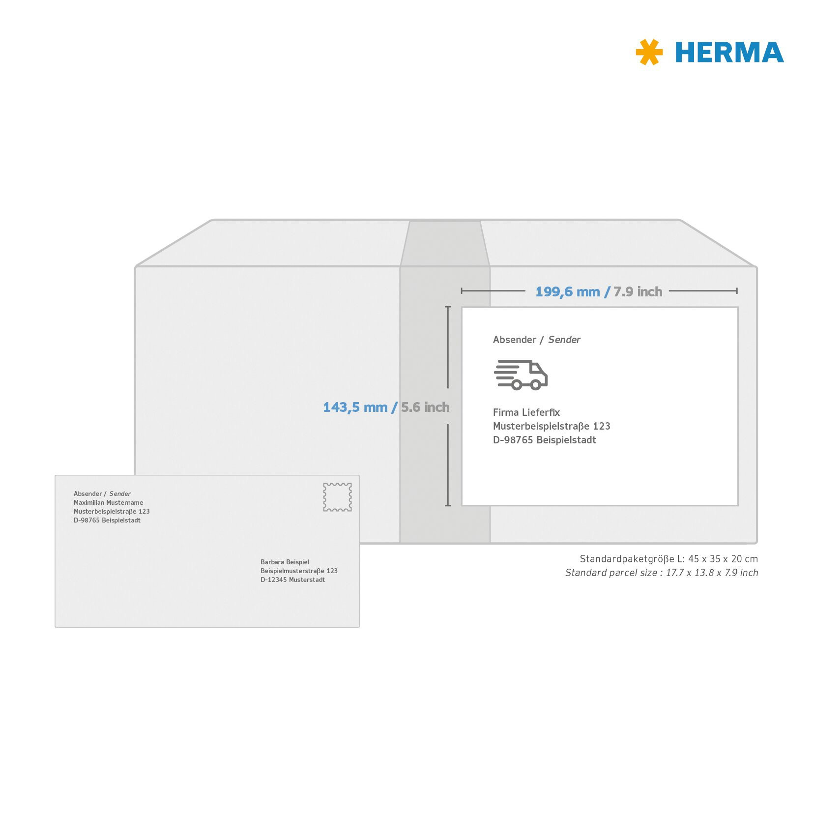 Herma Etiketter Resirkulert 199,6x143,5 Hvit (160)
