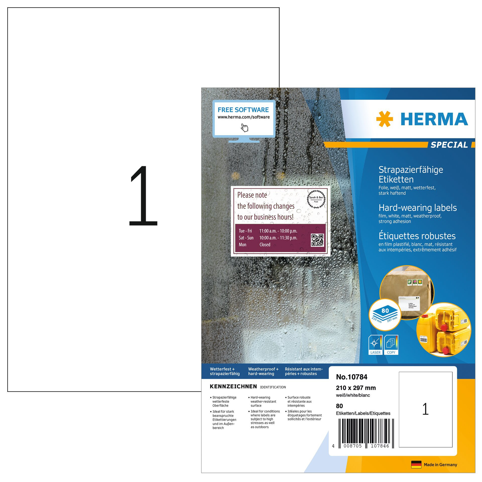 BildeHerma Etiketter Folie 210x297 transp matt (80)