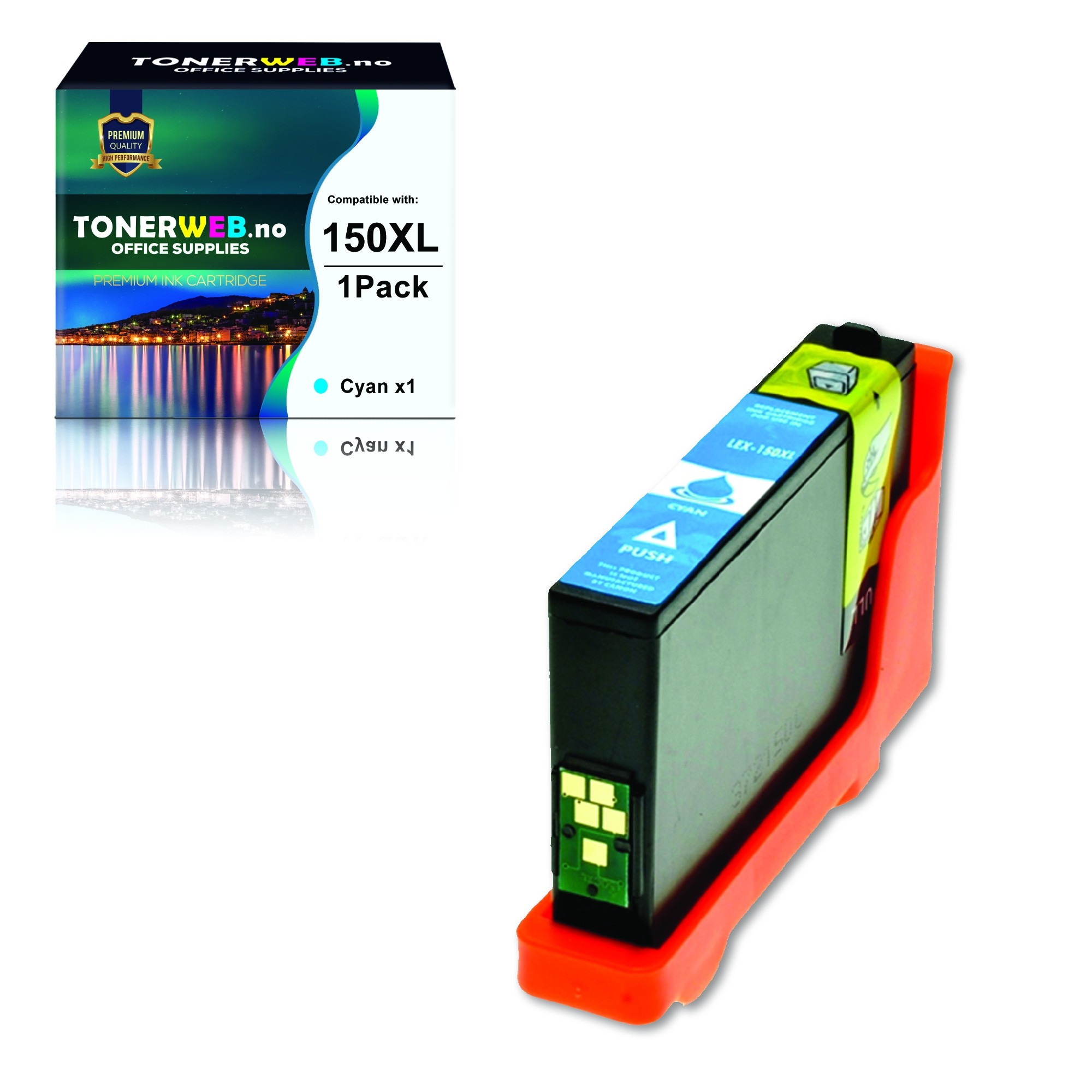 Lexmark Blekkpatron Cyan 150 XL (13,8 ml) - Erstatter 14N1615E