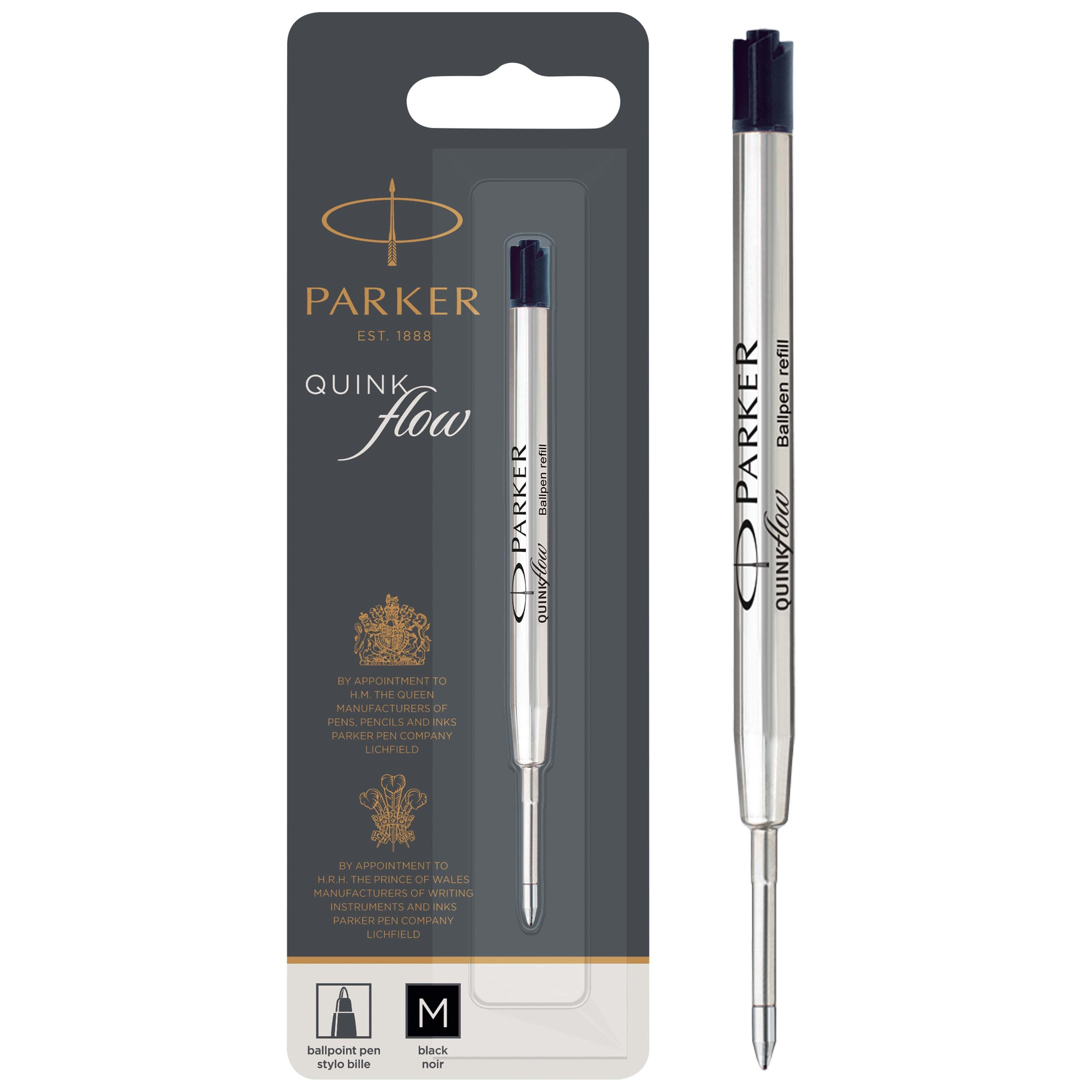 Parker kulepenn refill Quinkflow M svart blister