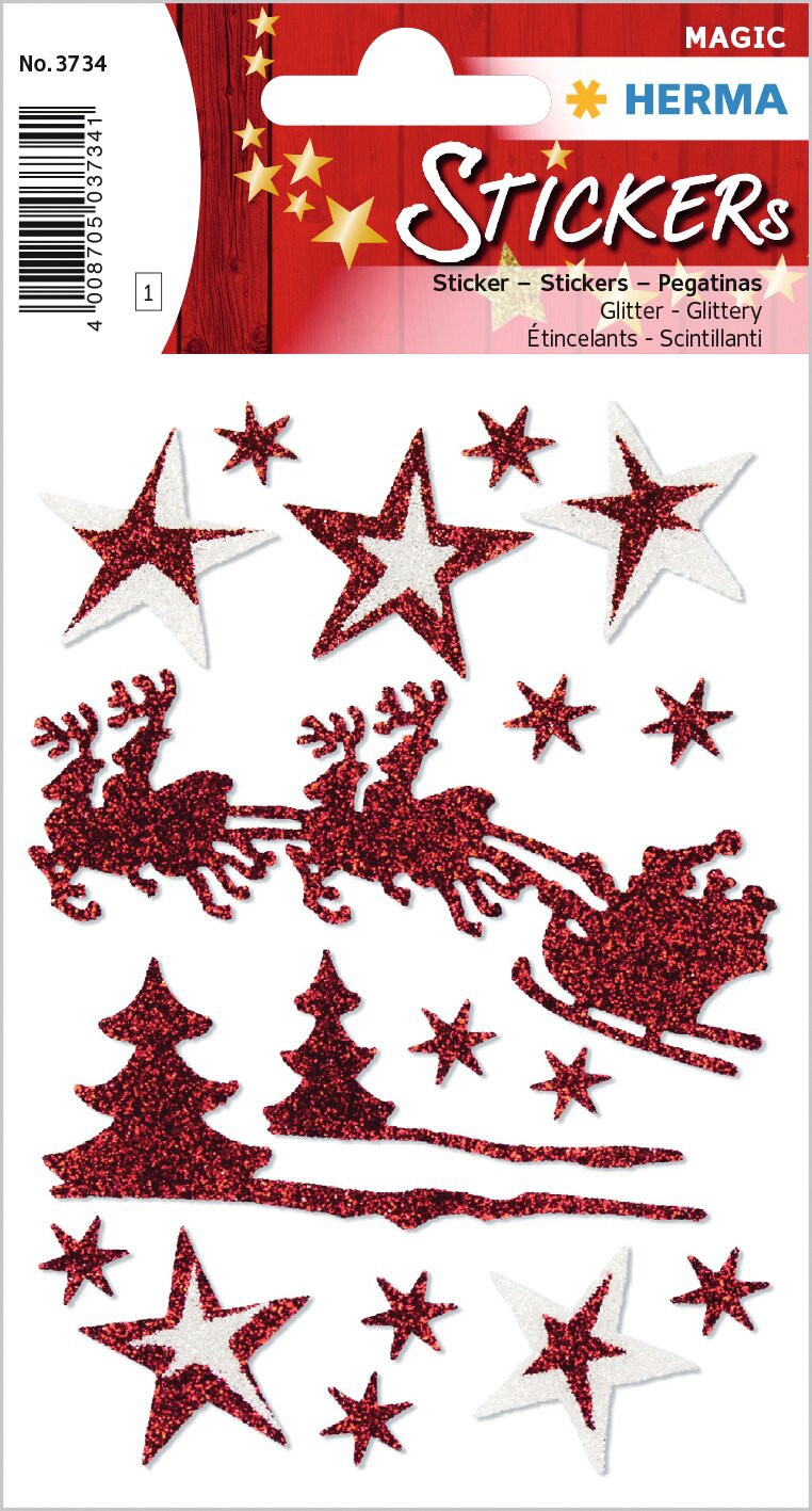 BildeHerma Klistremerker Magic julekanetur glitter (1)