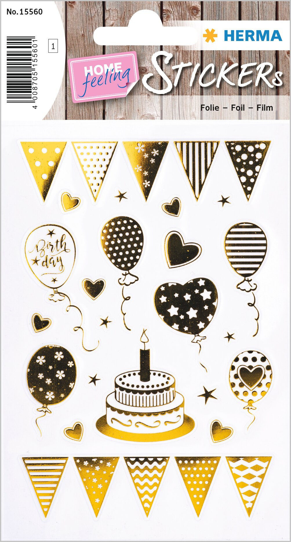 Herma stickers Creative birthday party gold foil (1)