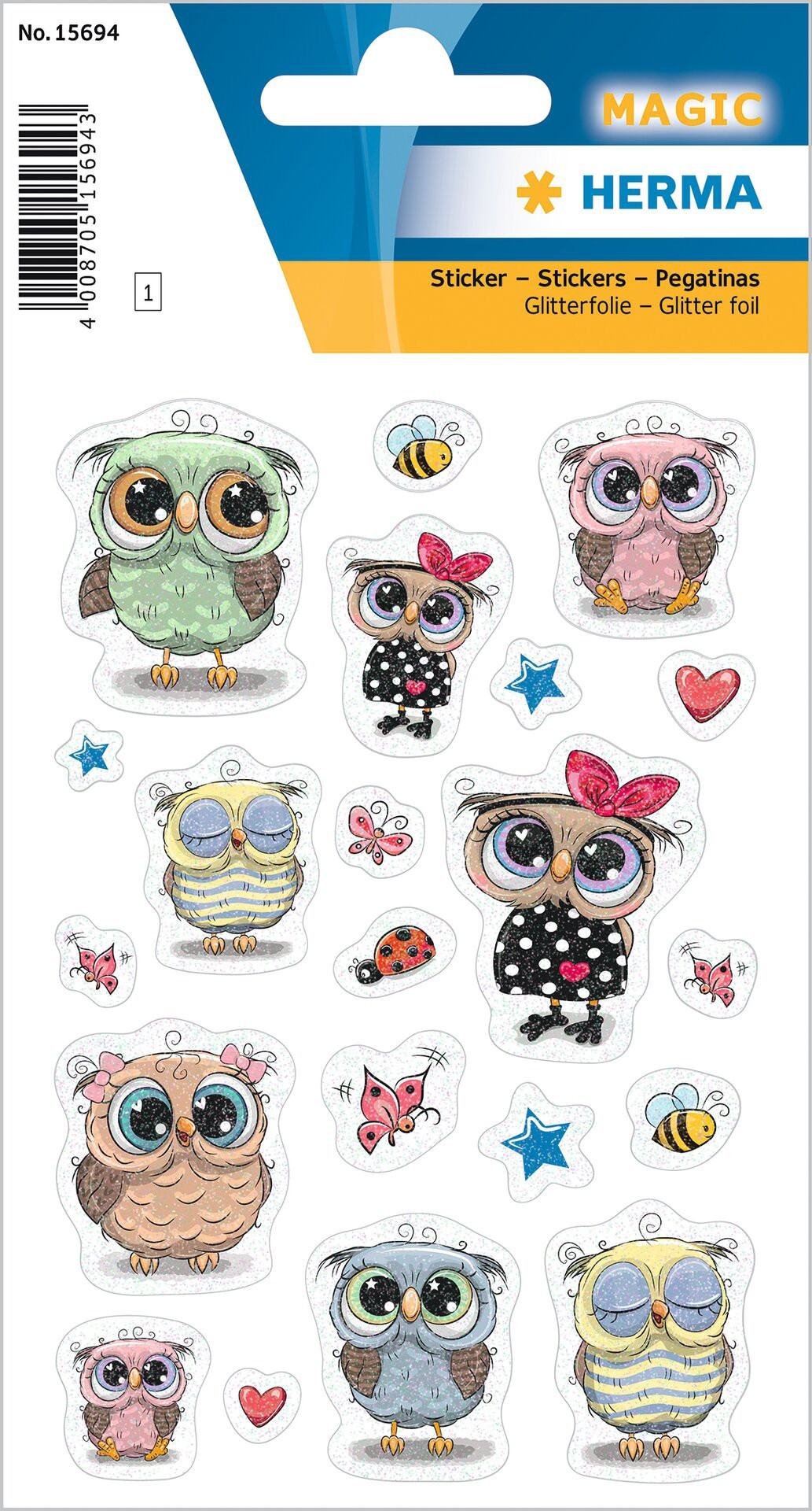 BildeHerma stickers Magic owl & friends foil (1)