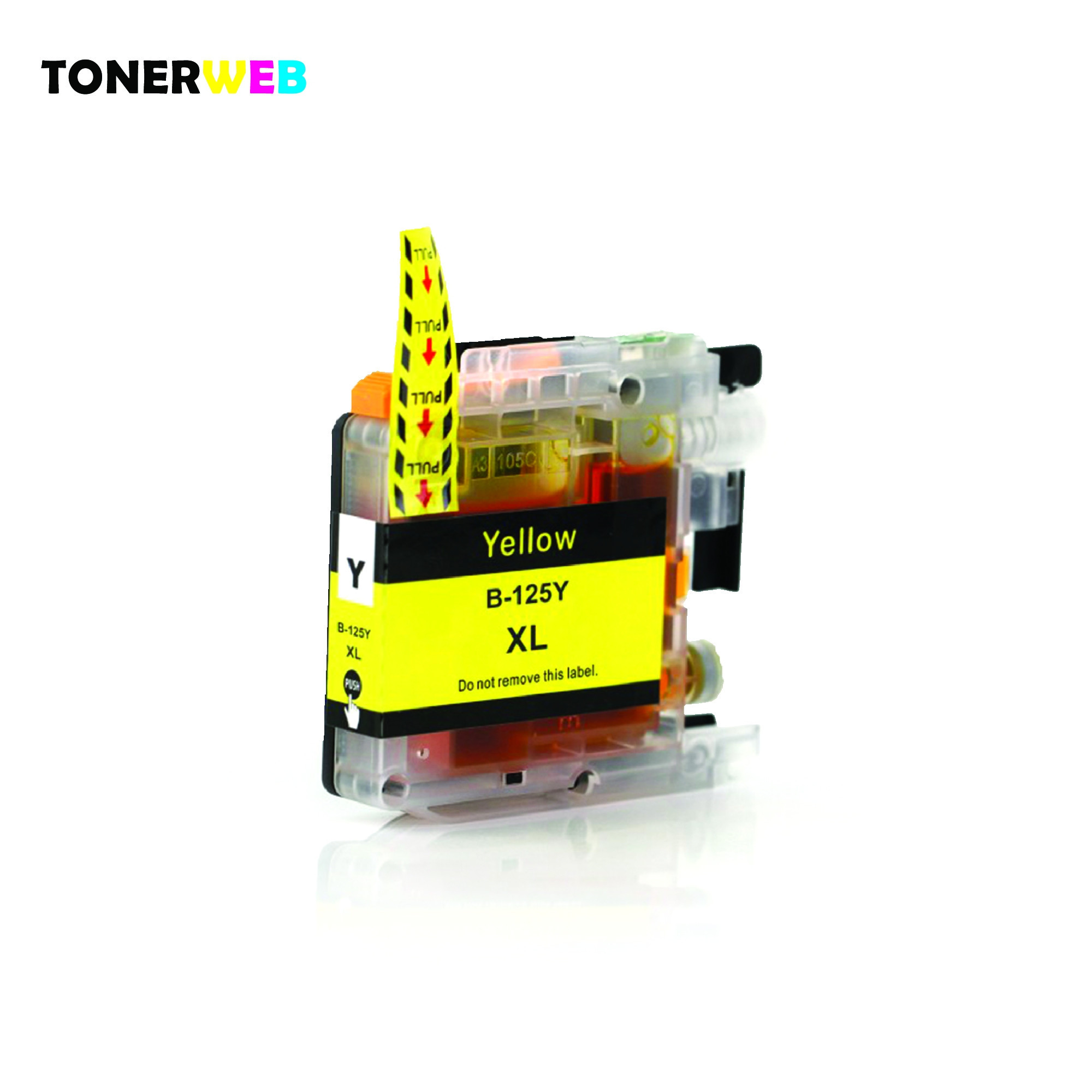 Blekkpatron, erstatter Brother LC125XLY Gul (16,6 ml) 
