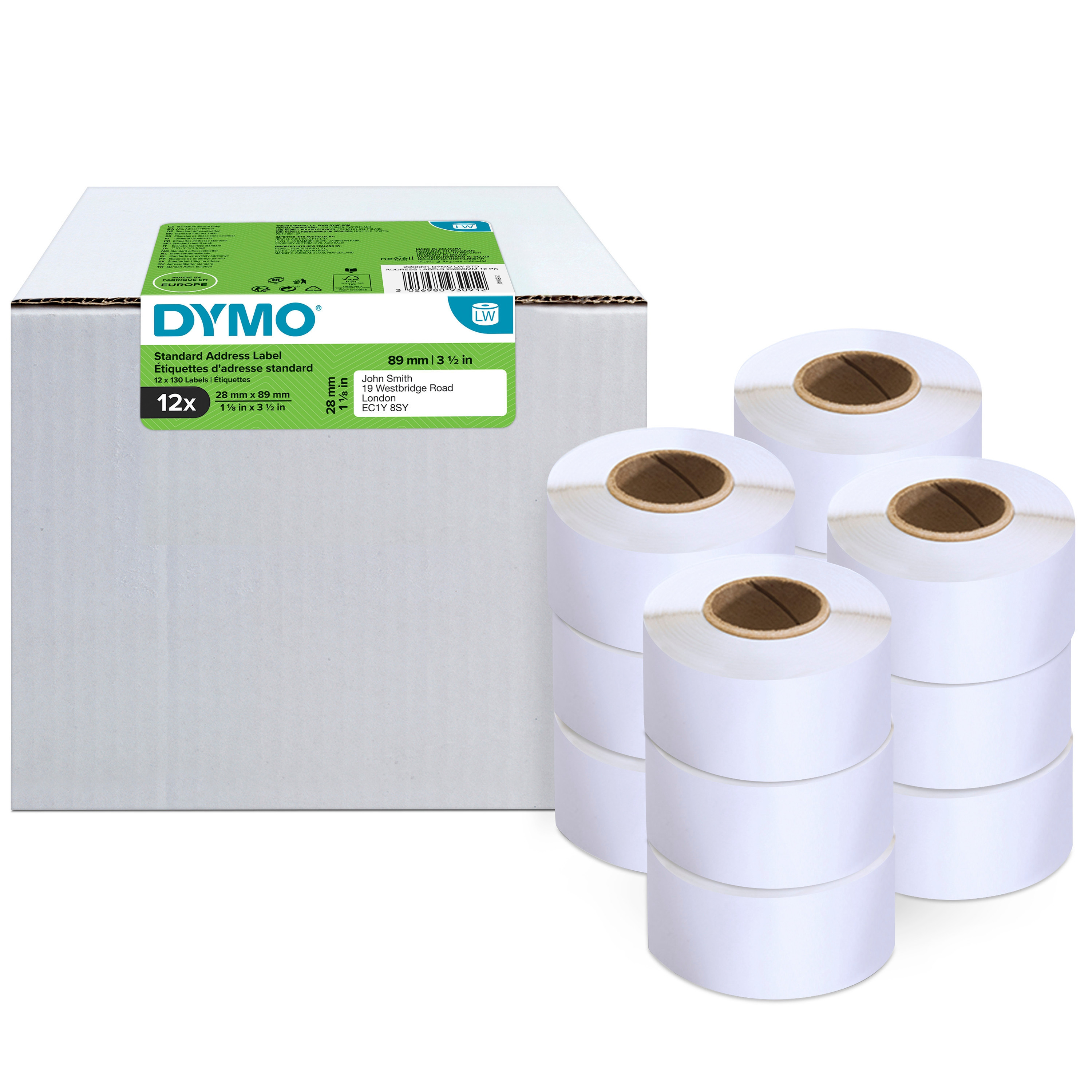 LabelWriter 28mm x 89mm std. address labels (12 pack)