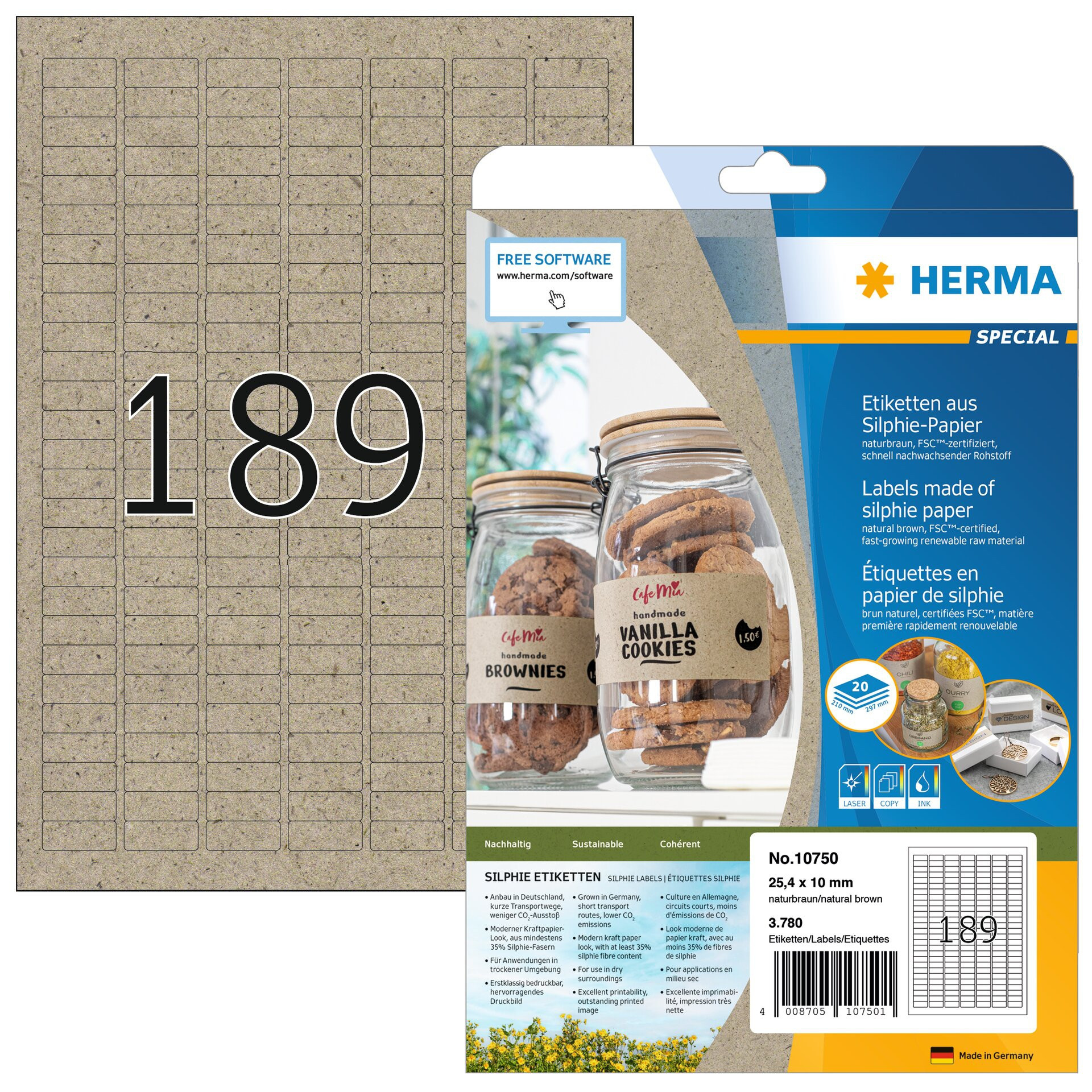 BildeHerma Etikett Silphie 24,4x10 kraftpapir (3780)