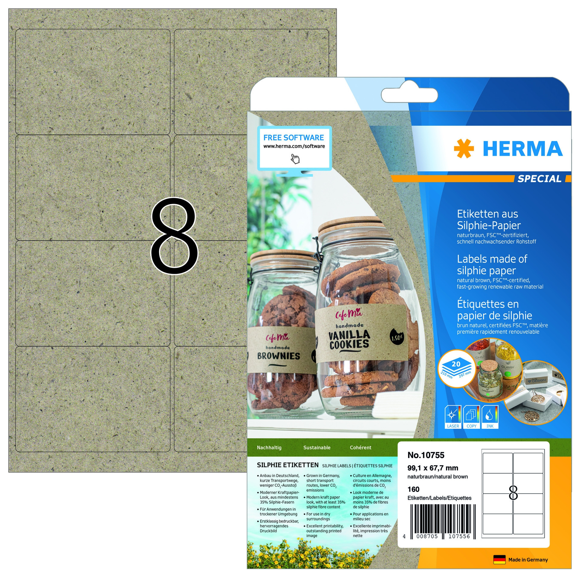 BildeHerma Etikett Silphie 99,1x67,7 kraftpapir (160)