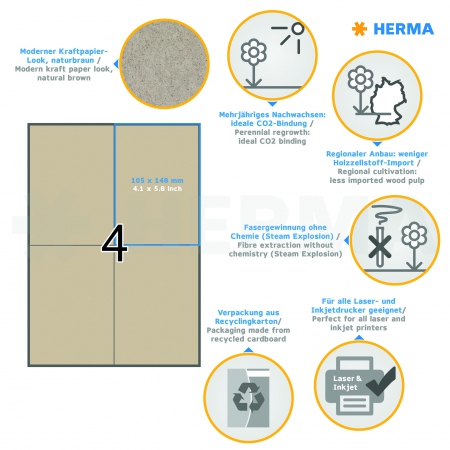 Herma Etikett Silphie 105x148 kraftpapir (80)
