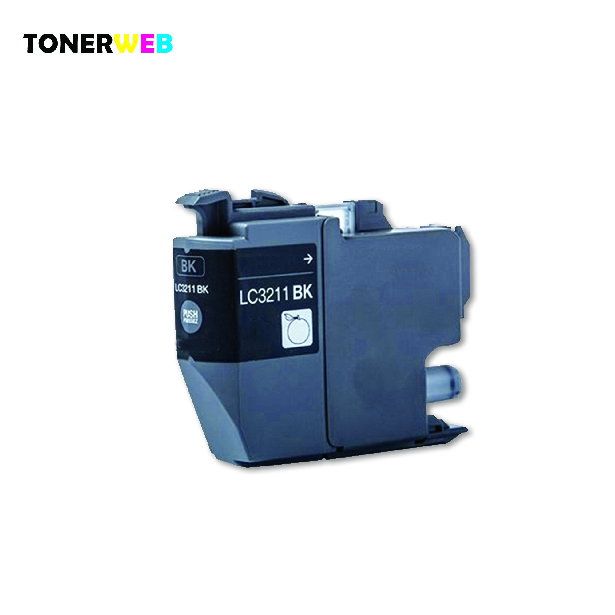 Blekkpatron, erstatter Brother LC3211BK Sort (200 sider) 