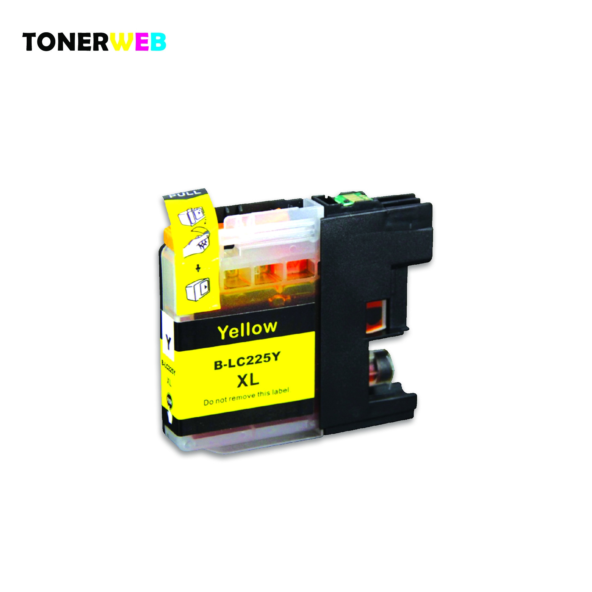 Blekkpatron, erstatter Brother LC225XLY Gul (15,6 ml)