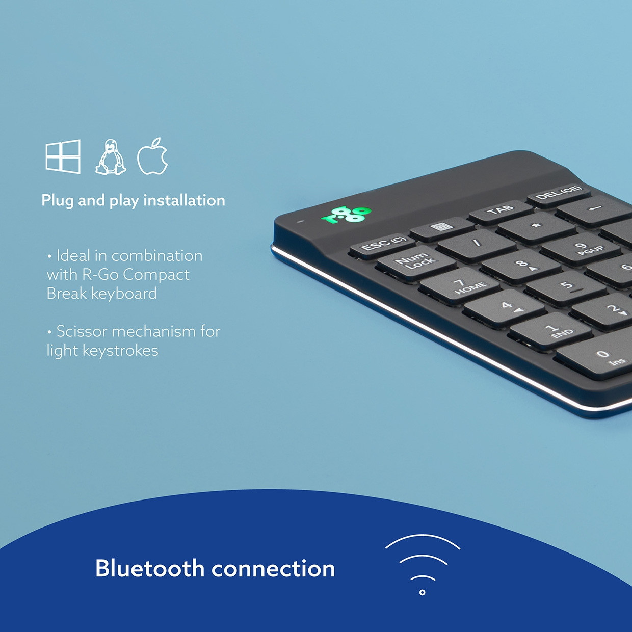 R-Go Numpad Break Wireless, Black